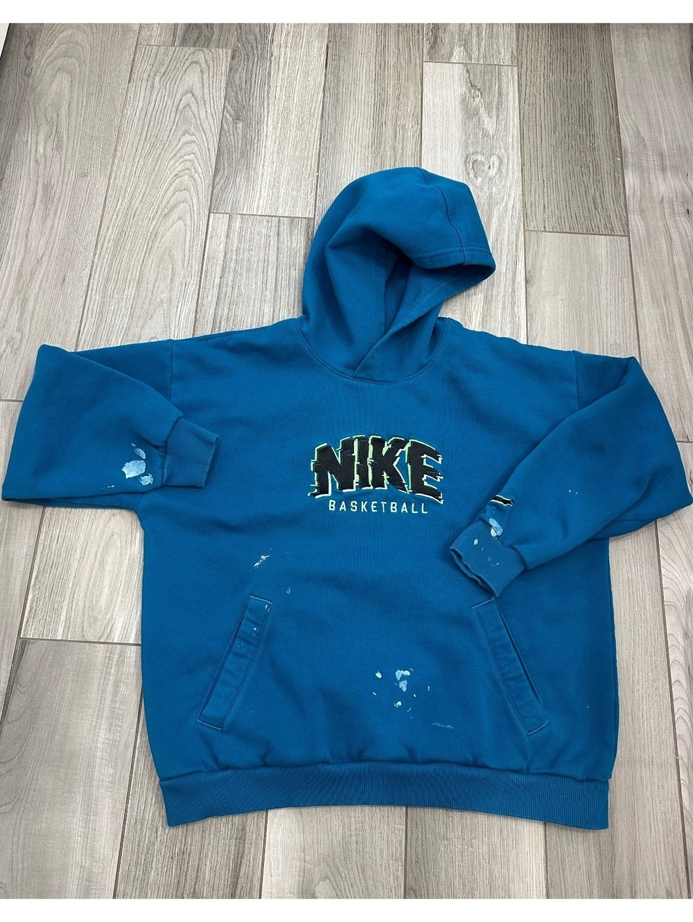 Nike Basketball Hoodie Pullover Sweatshirt XL Blue